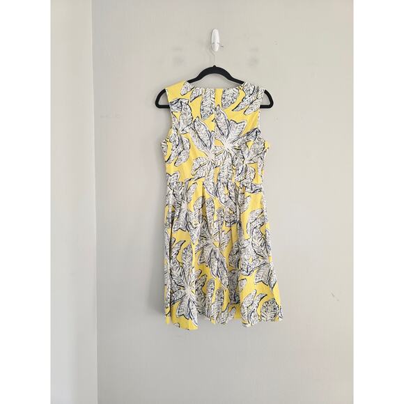 Anthropologie Melloday Yellow Leaf Dress M - Picture 2 of 4
